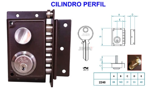 AVL CERRADURA ANTIPALANCA 2240 DRCHA PINTADA EUROPERFIL 50 MM