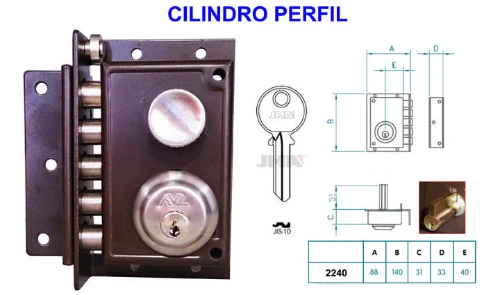 AVL CERRADURA ANTIPALANCA 2240 IZQDA PINTADA EUROPERFIL