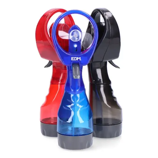 VENTILADOR PULVERIZADOR DE AGUA 2 x AA (NO INCLUIDAS), COLORES SURTIDOS