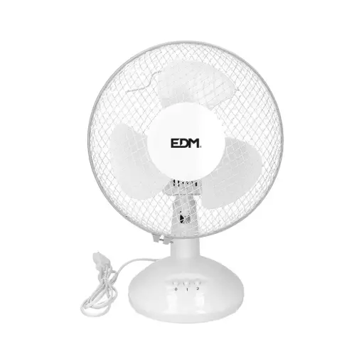 VENTILADOR DE SOBREMESA. COLOR BLANCO. POTENCIA: 25 W ASPAS: Ø23 ; 27x24x36cm